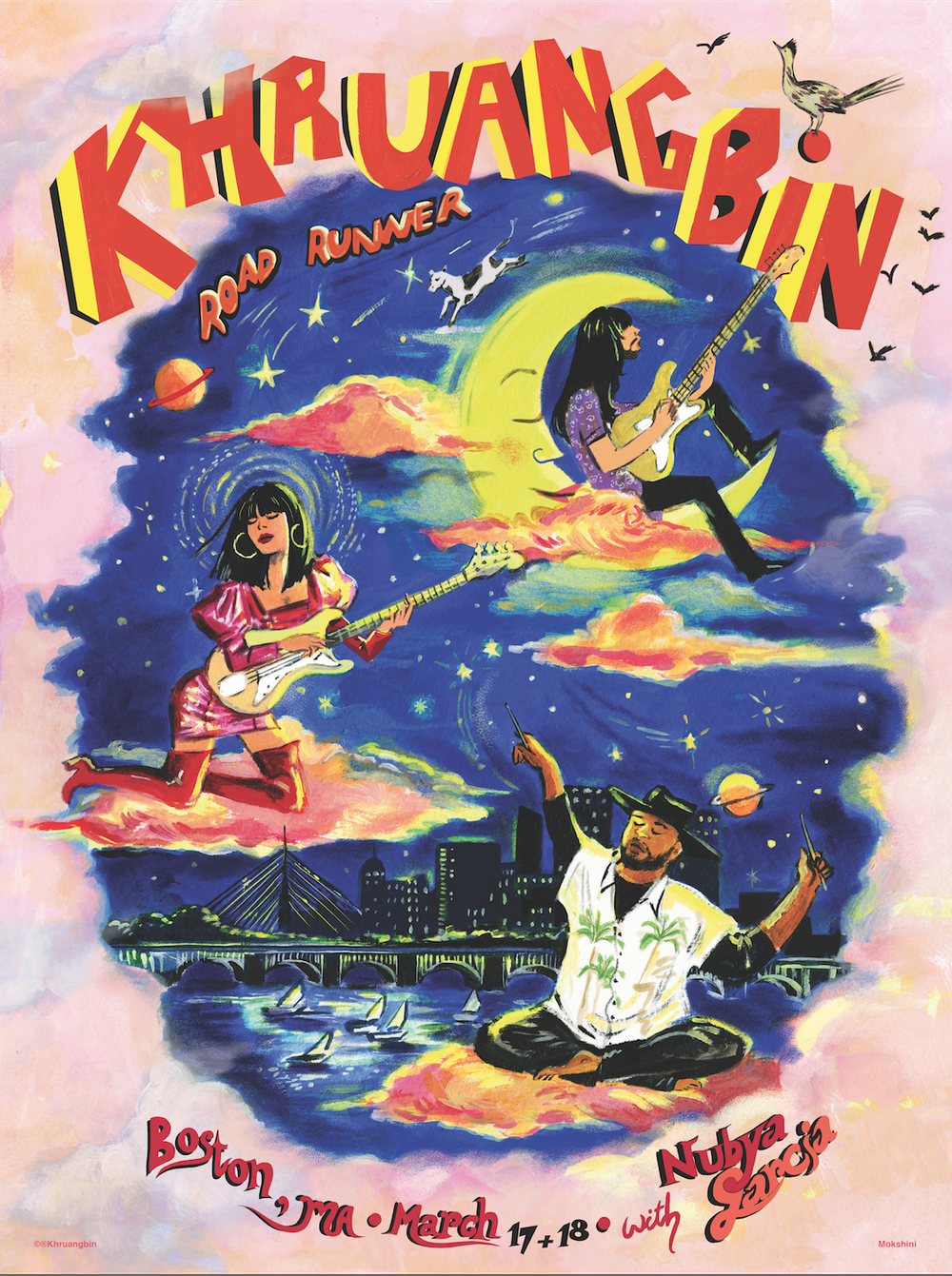 LIMITED EDITION KHRUANGBIN POSTER, BOSTON, MA — Mokshini